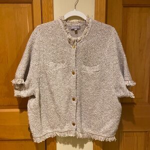 EUC J.Crew 3x Lady Sweater with Fringe Sleeves